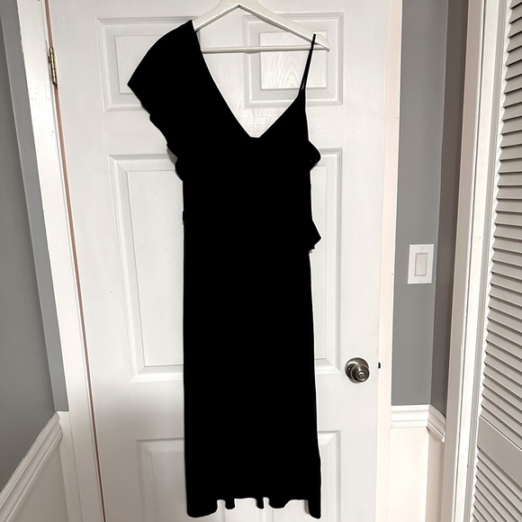 Black Club Monaco dress, jersey ribbed fabric size L - Picture 1 of 2